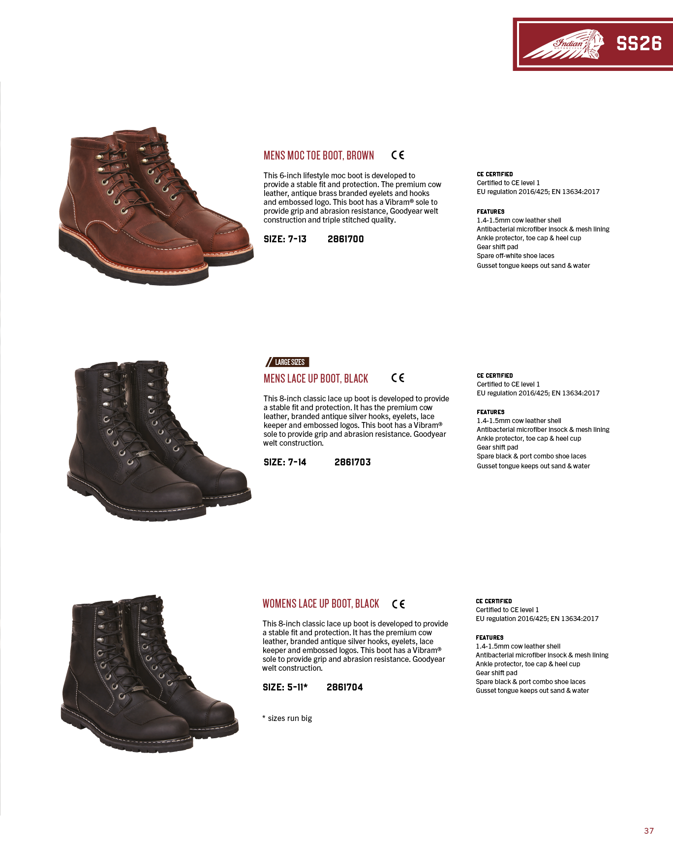A magazine page with four different types of boots displayed. AI generated content